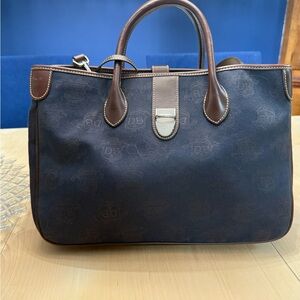 Dooney & Bourke Navy and Brown Tote Bag
